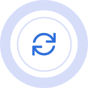 Imagem de um icone de duas setas circulares.