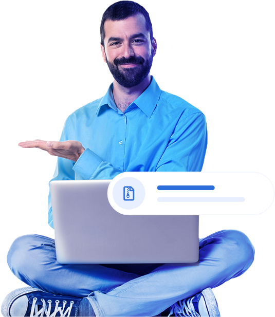 Imagem ilustrativa homem utilizando computador